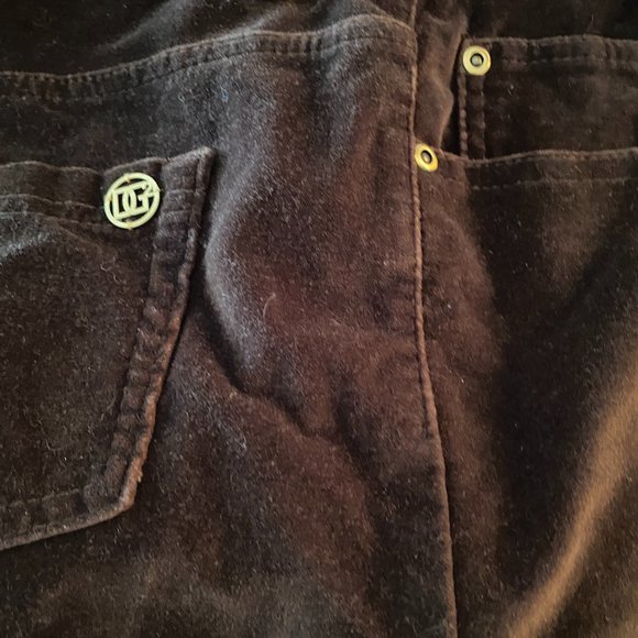 EUC~DG2 Diane Gilman Stretch Velvet straight leg Jean Women's~Brown sz 12 - Picture 10 of 12